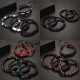 4 Sets Braided Leather Bracelets For Men Women Multilayered Viking Tribal Bracelets Beads Hemp Faux Leather Wristbands Punk Adjustable 4 Sets Braided Leather Bracelets For Men Women Multilayered Viking Tribal Bracelets Beads Hemp Faux Leather Wristbands Punk Adjustable